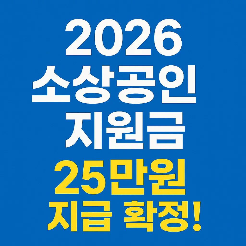 2026 소상공인 지원금 확정